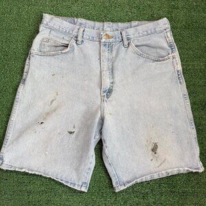 Men's Y2K Light Wash Jean Shorts Size 34" Distressed